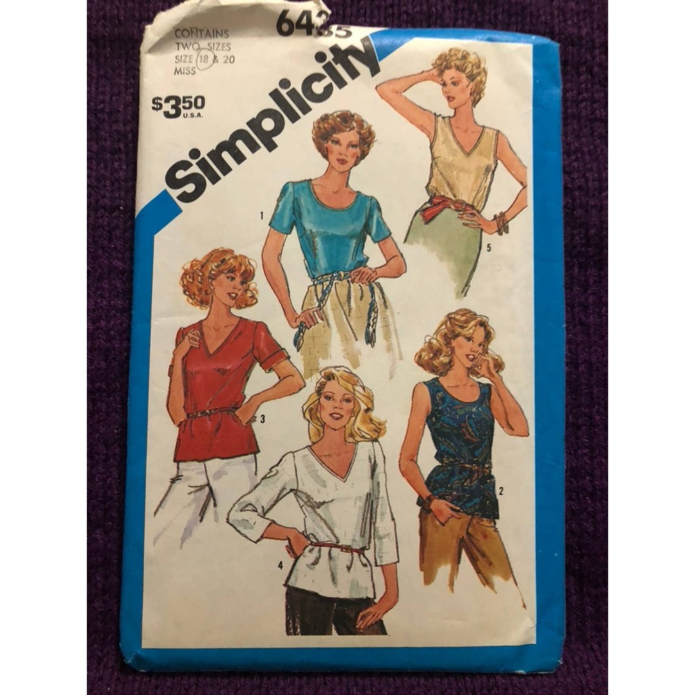 Simplicity Pattern 6435 top tank sz 18